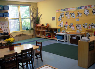 Classroom with zebra pictures